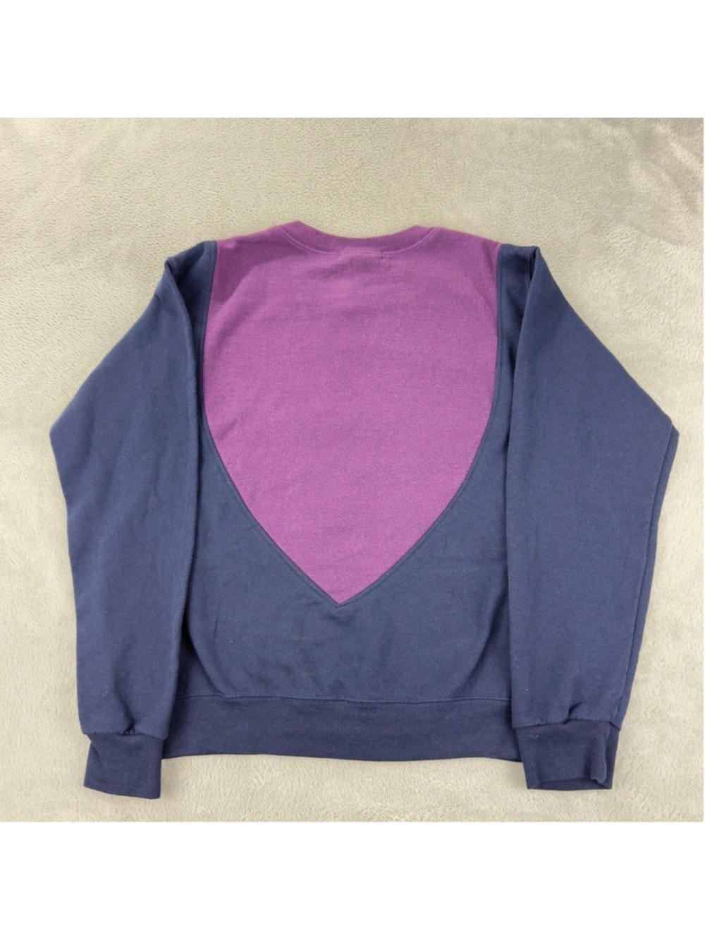 Vintage Nike Men's Sz Medium Reworked Purple/Blue Retro Fleece Crewneck Sweater - Picture 4 of 9